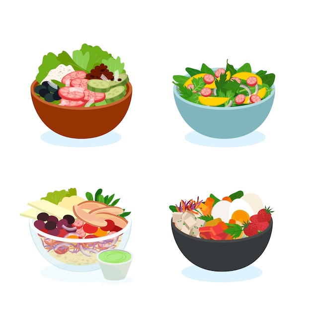 Fruit and salad bowls