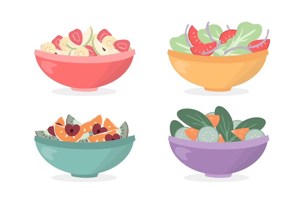 Fruit and salad bowls