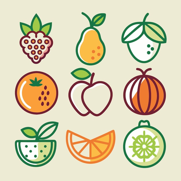 fruit set line icon