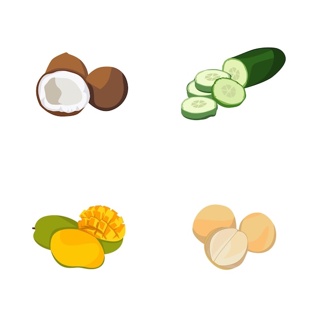 fruit shape illustration set design