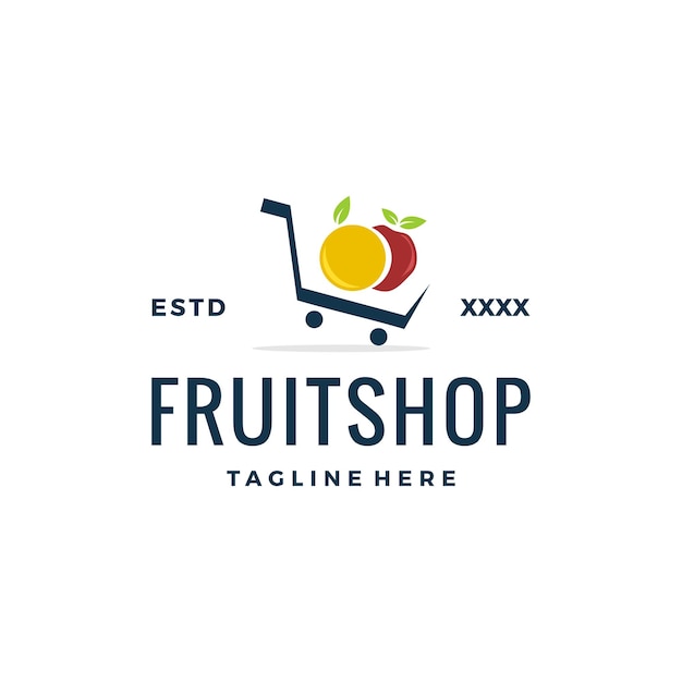 Fruit shop logo design vector illustration