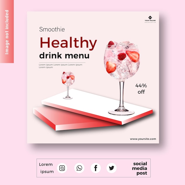 Fruit squash drink menu promotion social media instagram post banner template