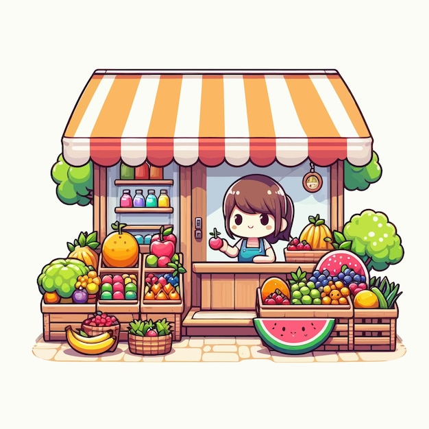 Fruit stall vector