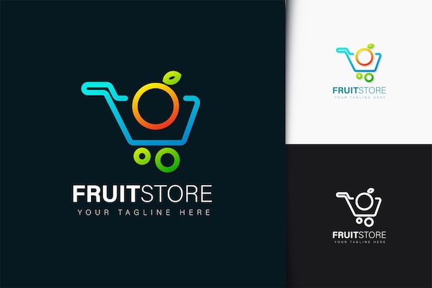 Fruit store logo design with gradient