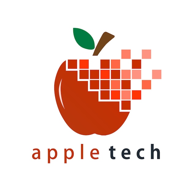 Fruit tech logo design vector