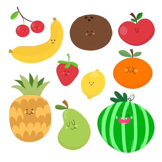 Fruit vector drawing collection