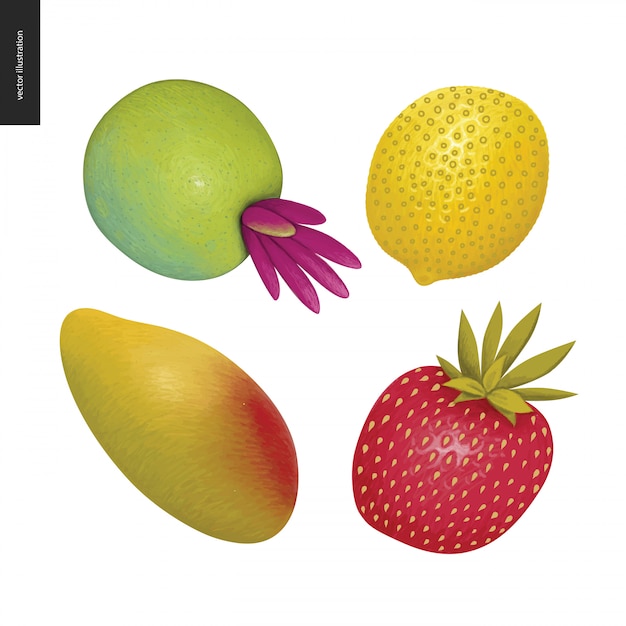 Fruit vector stickers