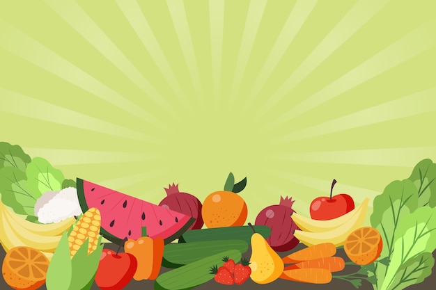 Fruit and vegetables background theme