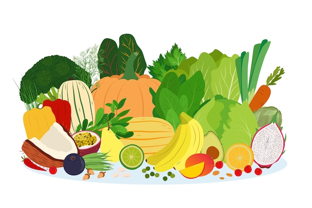 Fruit and vegetables background