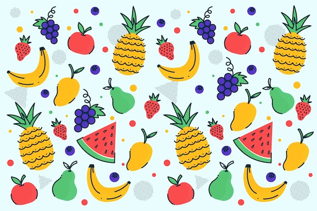 Fruit and vegetables background