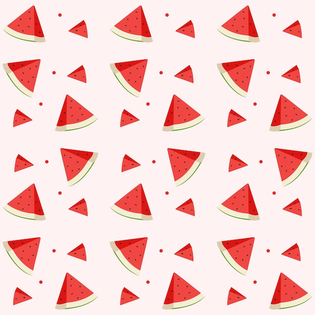 Fruit Watermelon Pattern Cute Vector Illustration Background Wallpaper