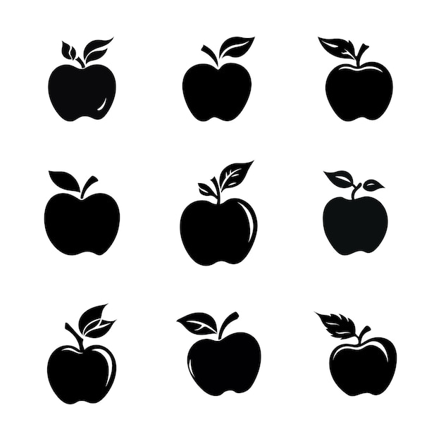 Fruitful Elegance Apple Silhouette Art