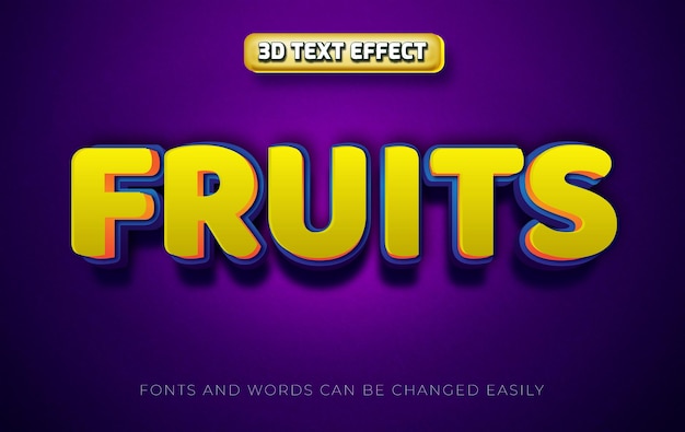 Fruits 3d editable text effect style