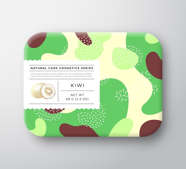 Fruits bath cosmetics box vector wrapped paper container with care label cover packaging design 