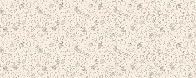 Fruits and berries. Seamless pattern.