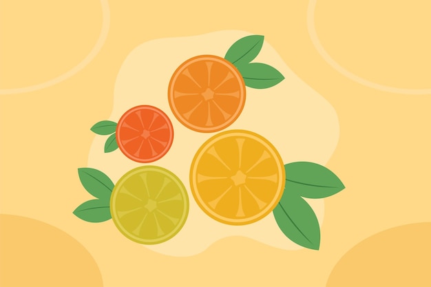 Vector fruits concept colored flat vector illustration isolated