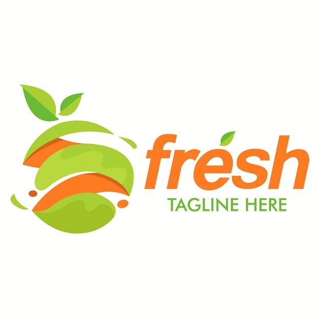 Fruits logo vector design. Premium fresh fruits and letter logo design vector.