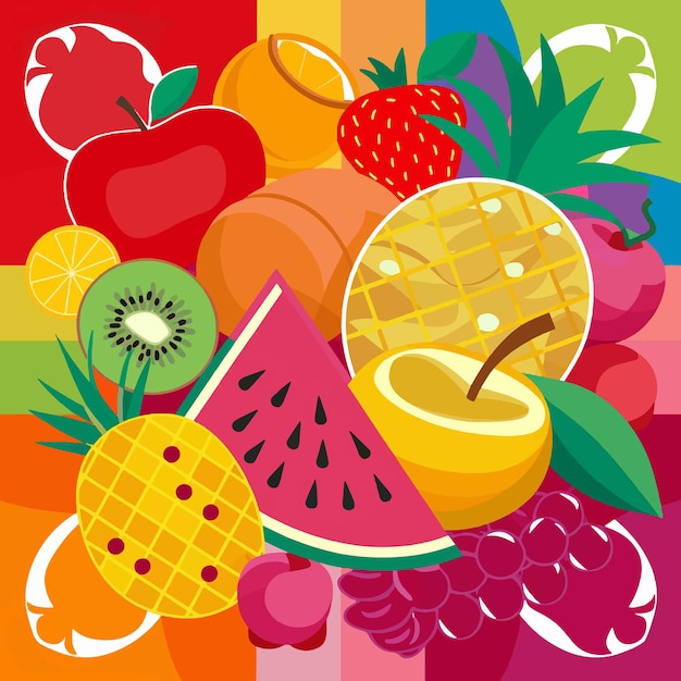 Vector fruits seamless pattern design vector illustration