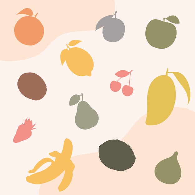 fruits silhouettes collection