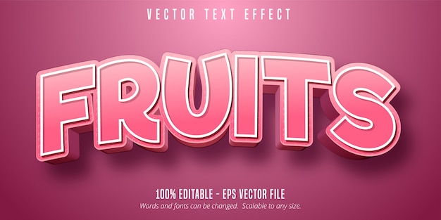 Fruits text,  pastry style editable font effect