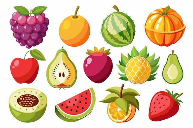 Fruits Vector icon Art Illustration