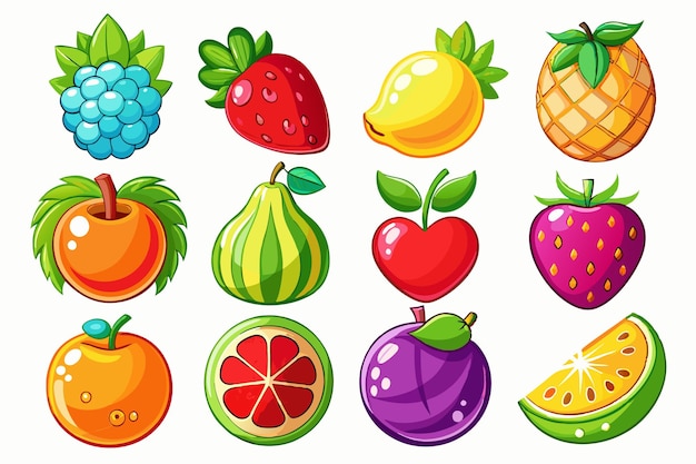 Vector fruits vector icon art illustration