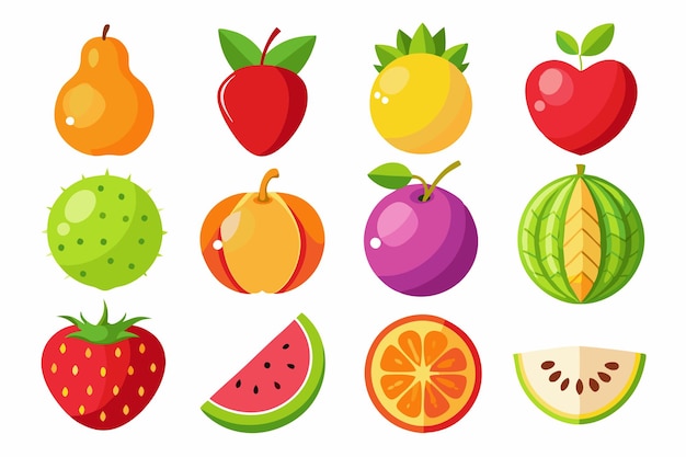 Fruits Vector icon Art Illustration