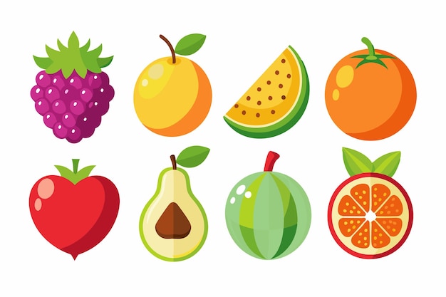 Fruits Vector icon Art Illustration