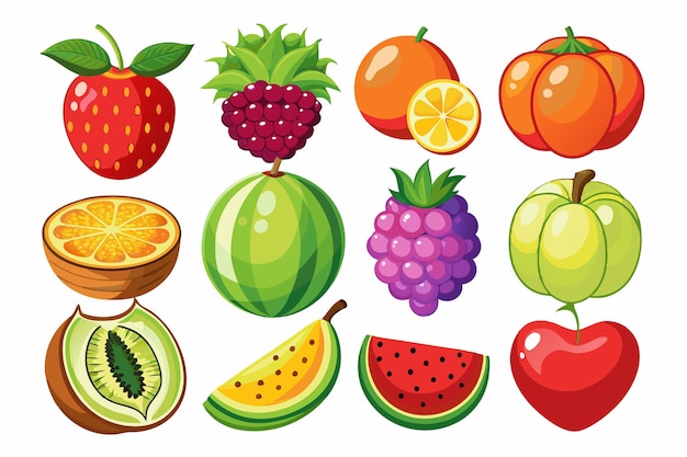 Fruits Vector icon Art Illustration