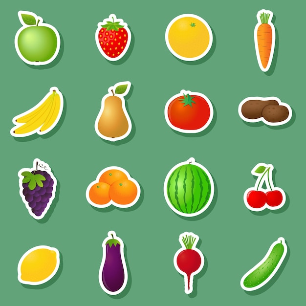 Fruits and vegetables stickers