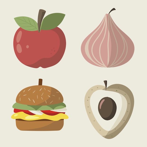 Fruits and Vegetables Vector Set