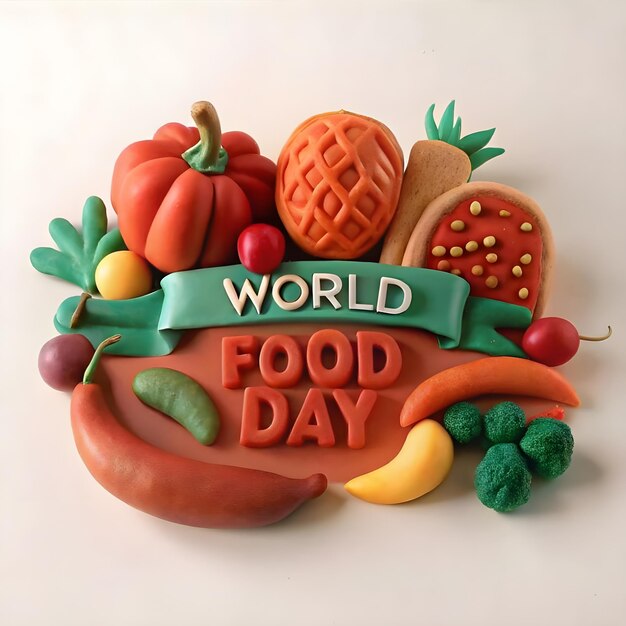 Vector fruits vegetables world food day