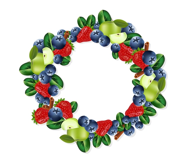 Fruits wreath frame