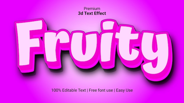 Fruity editable futuristic shiny text style effect Premium Vector