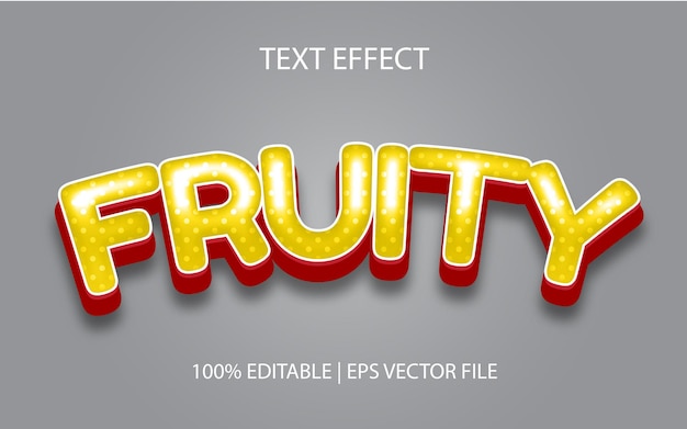 Fruity Text Effect, Editable Text Style