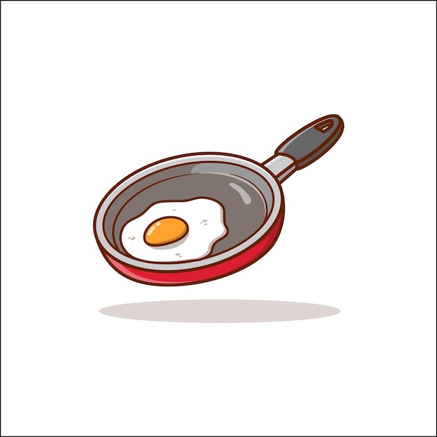 Frying egg icon illustration