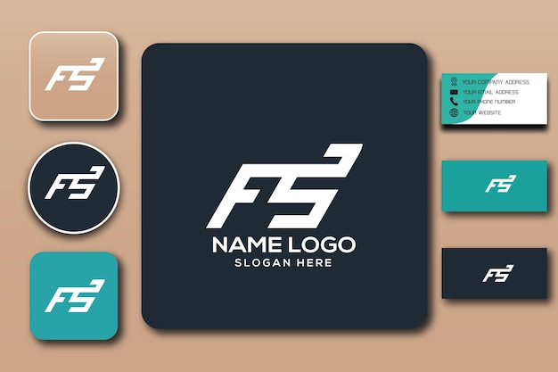 FS monogram logo template color editable