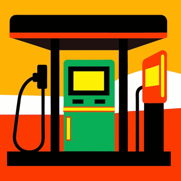 Vector fuel dispenser colourful design illustration