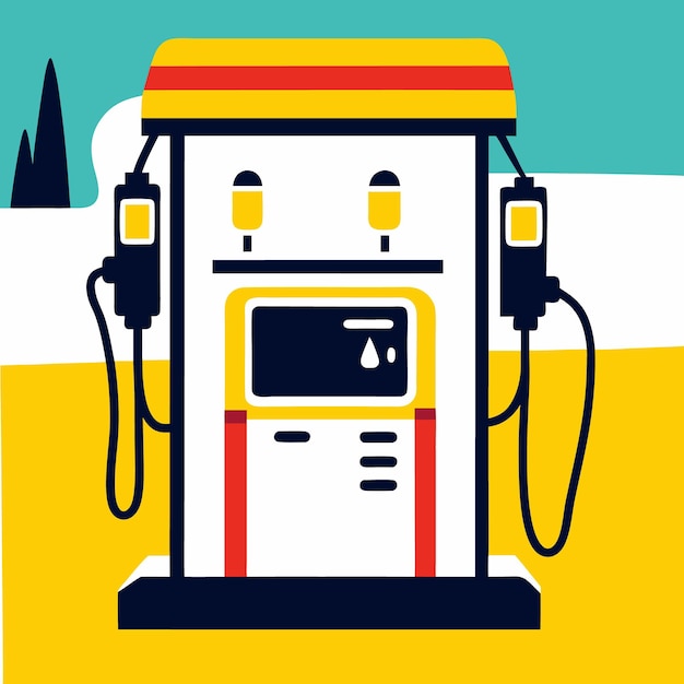 Vector fuel dispenser colourful design illustration