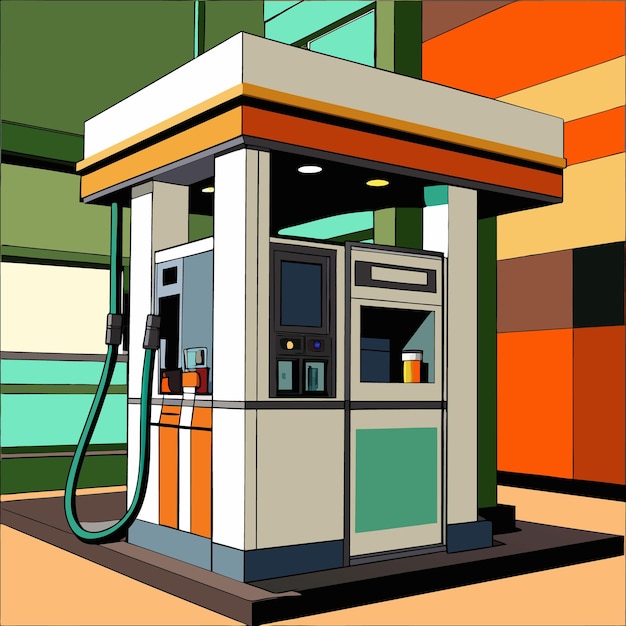 Vector fuel dispenser colourful design illustration