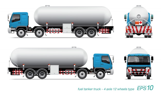 Fuel Tank Truck illustration set