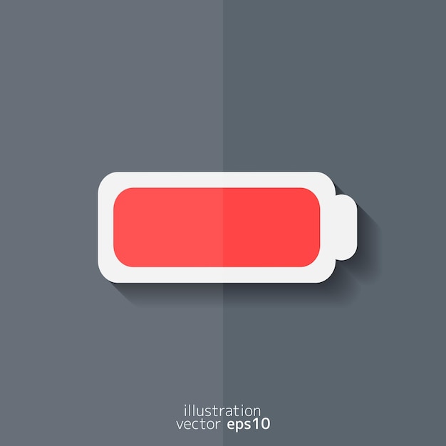 Full battery accumulator icon Flat design