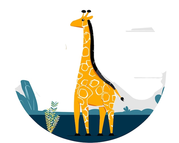 full body giraffe vector illustration