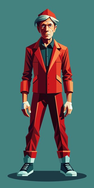 Vector full body of man with hands and feet with shoes front view realistic vector illustration flat 2