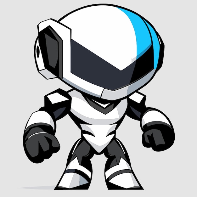 full body mascot style robot character front facing white background vector illustration