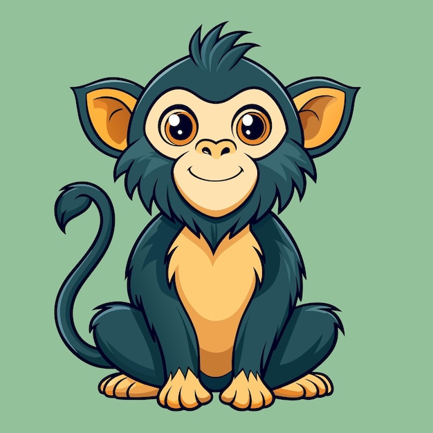 full body monkey vector cartoon