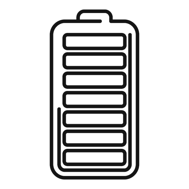 Full electrical battery icon outline vector Cell capacity