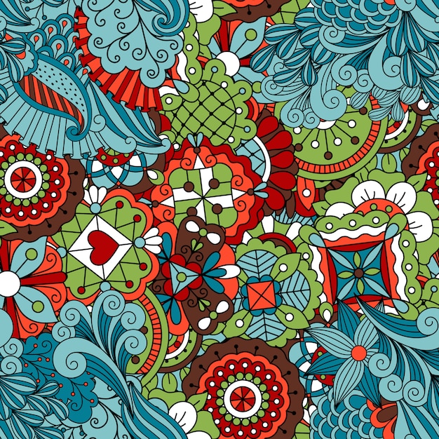 Full frame seamless floral pattern colored green