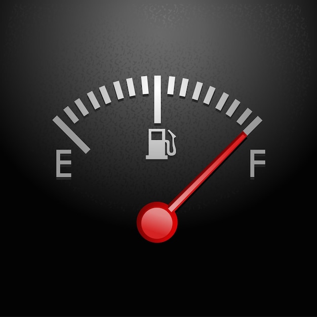 Full fuel gauge icon. Vector illustration