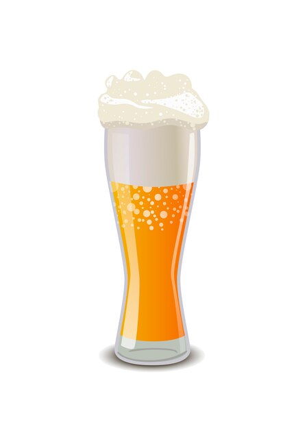 Full glass of light beer